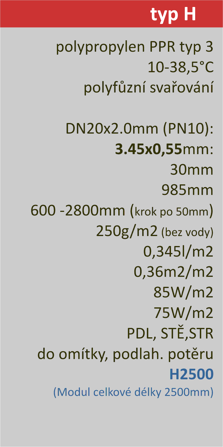 kapil&aacute;rn&iacute; rohož typ H technick&yacute; popis